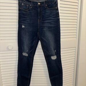 Celebrity Pink Dark Blue Ripped Skinny Jeans